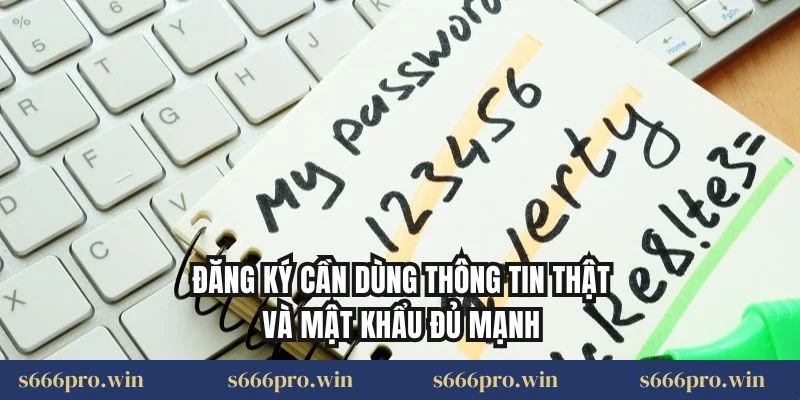 Đăng ký cần dùng thông tin thật và mật khẩu đủ mạnh